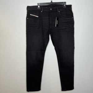 New Diesel Thommer Slim Fit Black Denim Jeans Mens size 36 x 30
